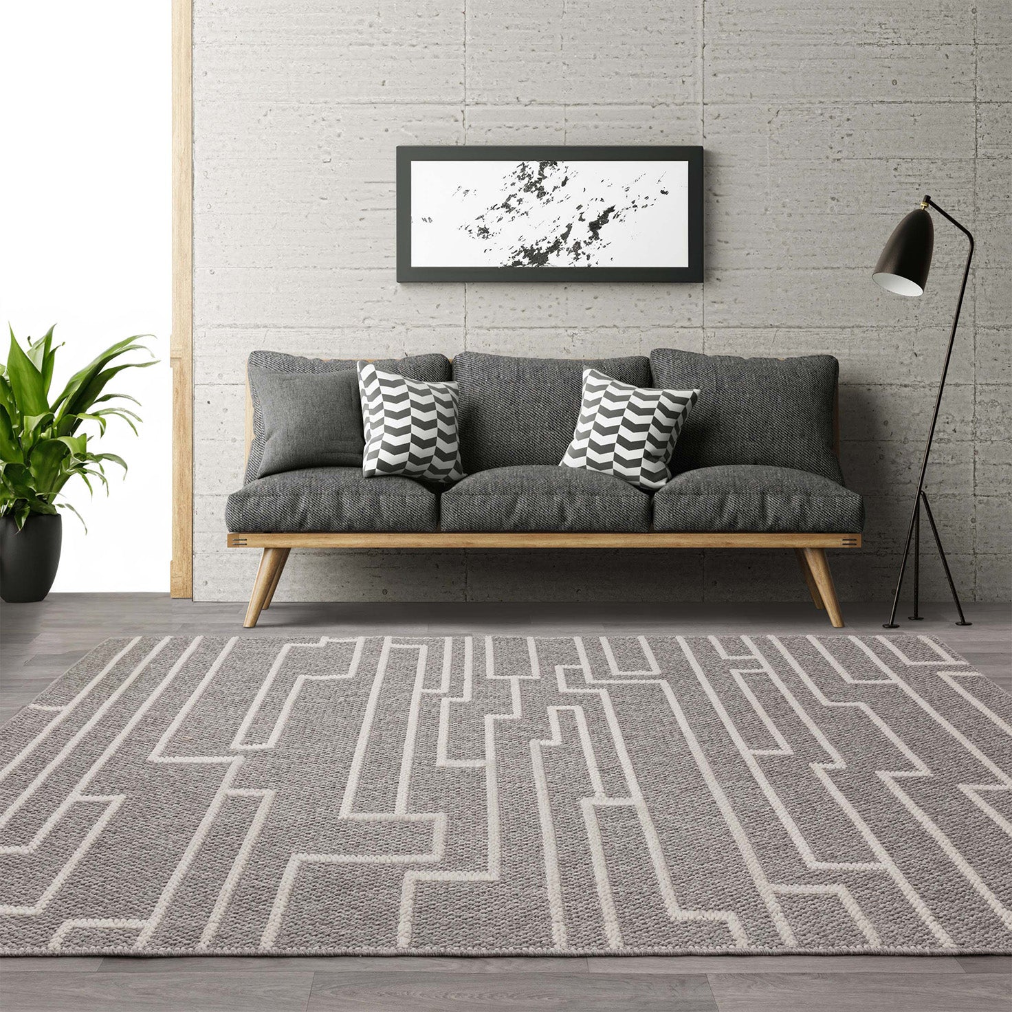 Matrix Grey Track Luxury Rug | WVH® - Image 6