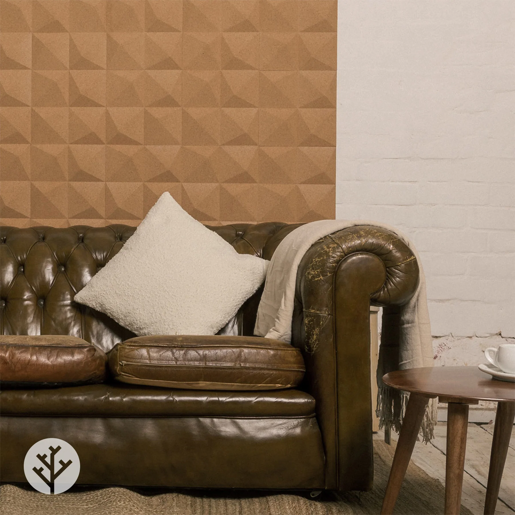 Muratto® Organic Peak Pattern Luxury Cork Wall Tiles - Image 27